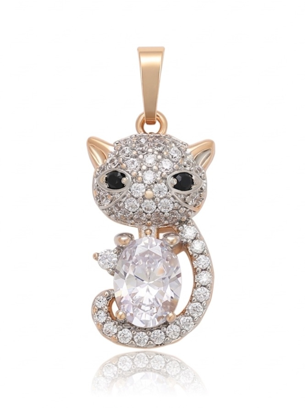 Cat Necklace | Real Crystal 18K Gold Plated Water Resistant Dainty Jewelry - Picture 2 of 12
